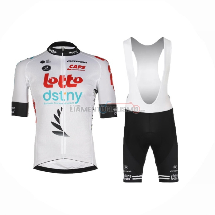 2024 Abbigliamento Ciclismo Lotto Dstny Bianco Manica Corta e Salopette